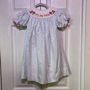 Smockingbird It’s My Party birthday smocked dress NWT